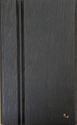 Cabinet finish: Zinc stain on quarter sawn white oak